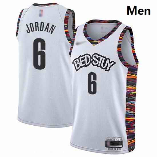 Nets 6 DeAndre Jordan White Basketball Swingman City Edition 2019 20 Jersey